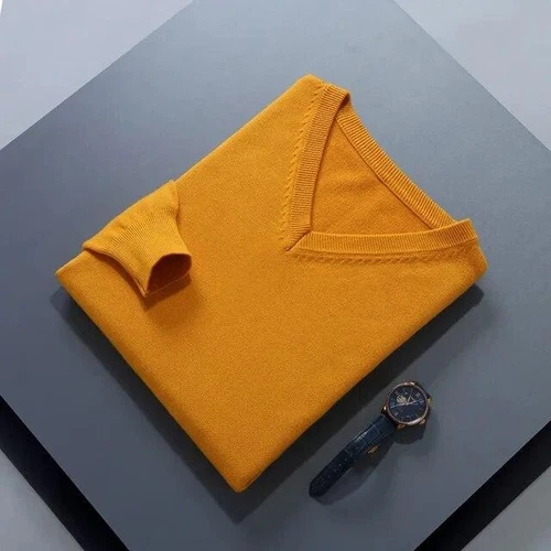 Suéter para Hombres Cuello en V Cálido Top Invierno Cachemira Prendas exteriores Informal Cómodo Suelto Jersey - Imagen 39 de 41
