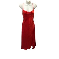 ASTR The Label  Women's Gaia Midi Slip Dress Strappy Back Orange Sz M