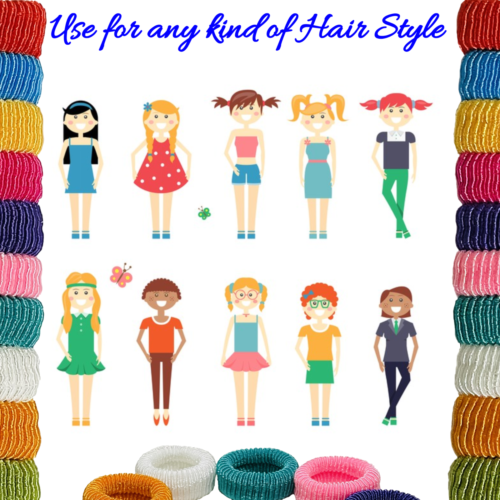 Marrie Hair Ties for Thick Hair Bands Ponytail Holder Seamless for Women Girls - Picture 4 of 16