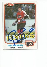 PAUL HOLMGREN Autographed Signed 1981-82 Topps card Philadelphia Flyers COA