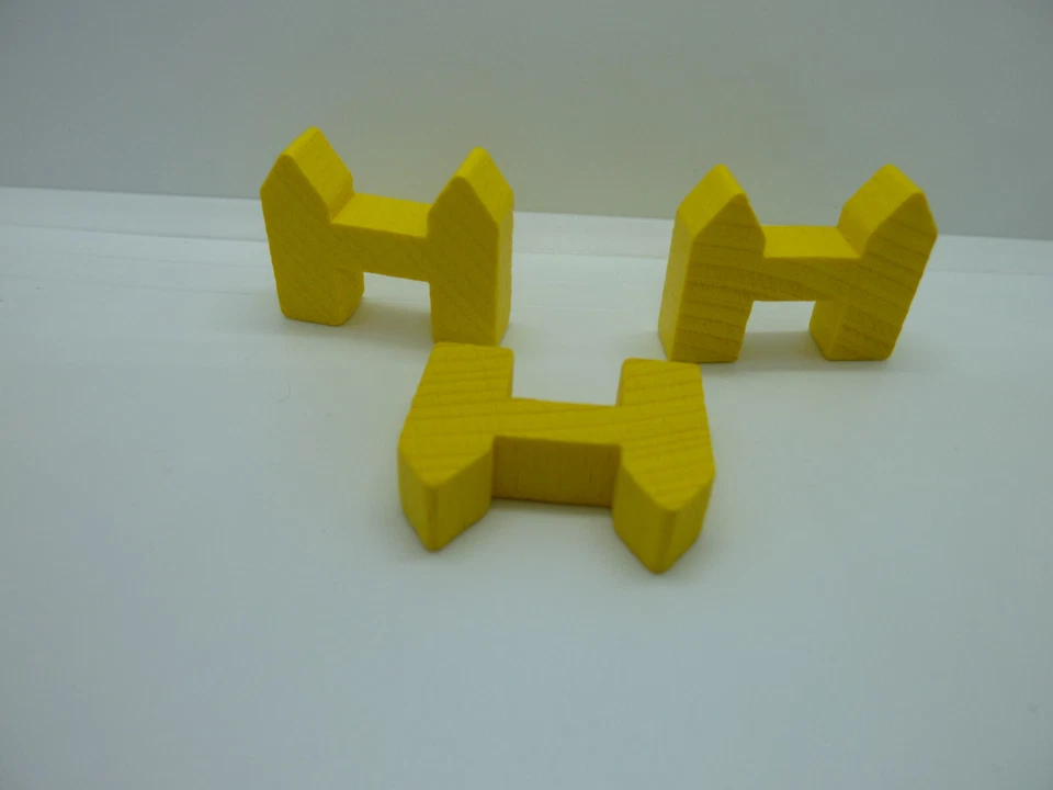 MARKENLOS Siedler von Catan 3 Metropolen Metropole Holz Neu Zubehör gelb Städte & Ritter