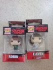 Lot of 2 Funko Pocket Pops! Keychains Stranger Things: Eleven & Robin Brand New