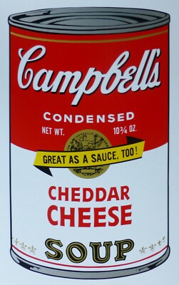 ANDY WARHOL CAMPBELLS' CHEDDAR CHEESE SOUP II Can SUNDAY B.MORNING **/1500