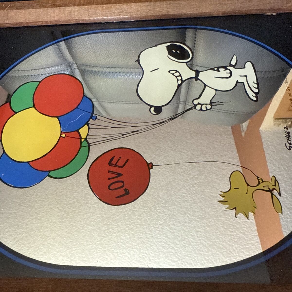 VTG Snoopy & Peanuts Mirror w/Balloons Love 1958-1965 Schulz VTG Snoopy & Peanuts Mirror w/Balloons Love 1958-1965 Schulz