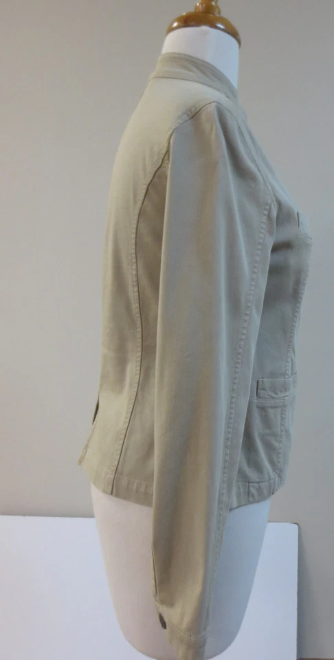 Jaqueta Blazer PIAZZA SEMPIONE Bege Algodão Botão Frontal Tamanho 38 EUA 2, ESTADO PERFEITO - Imagem 4 de 4