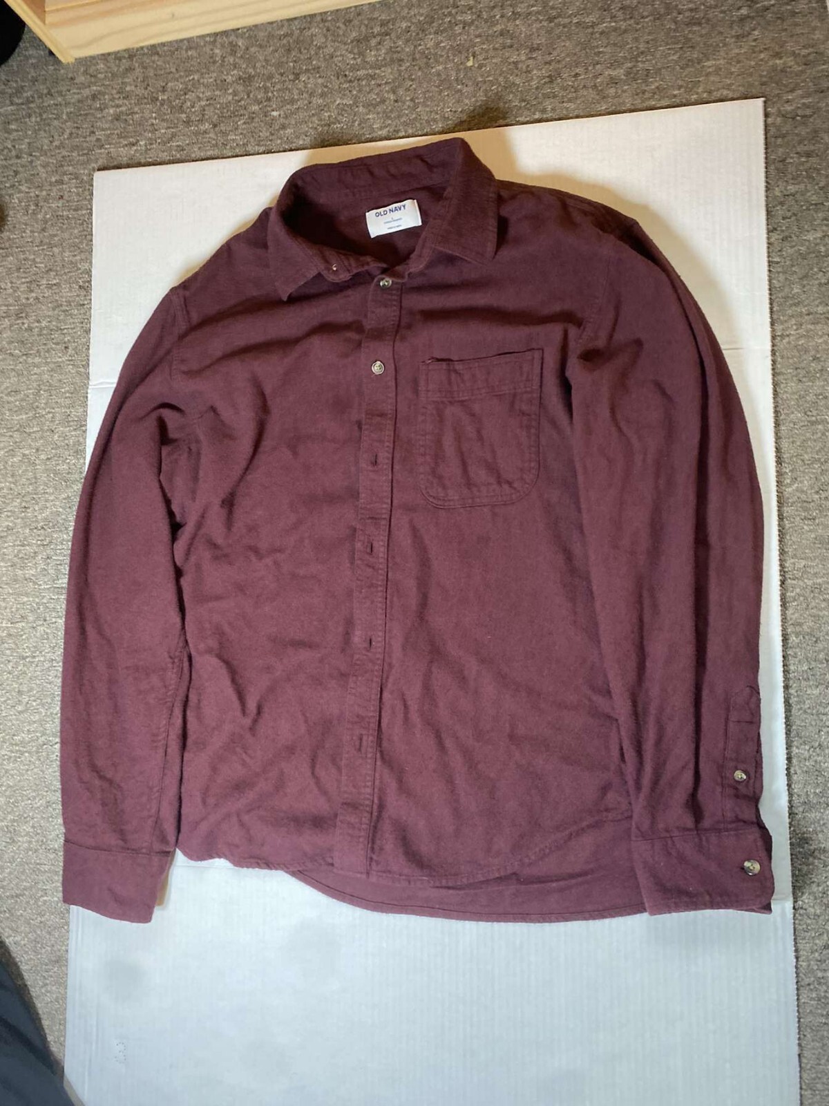 Old Navy Men's Basic Solid Long Sleeve Flannel Sh… - image 1