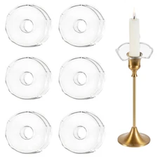Glass Bobeches for Candlestick Holders, 12 Pcs Candle Drip Protectors, Candle Dr