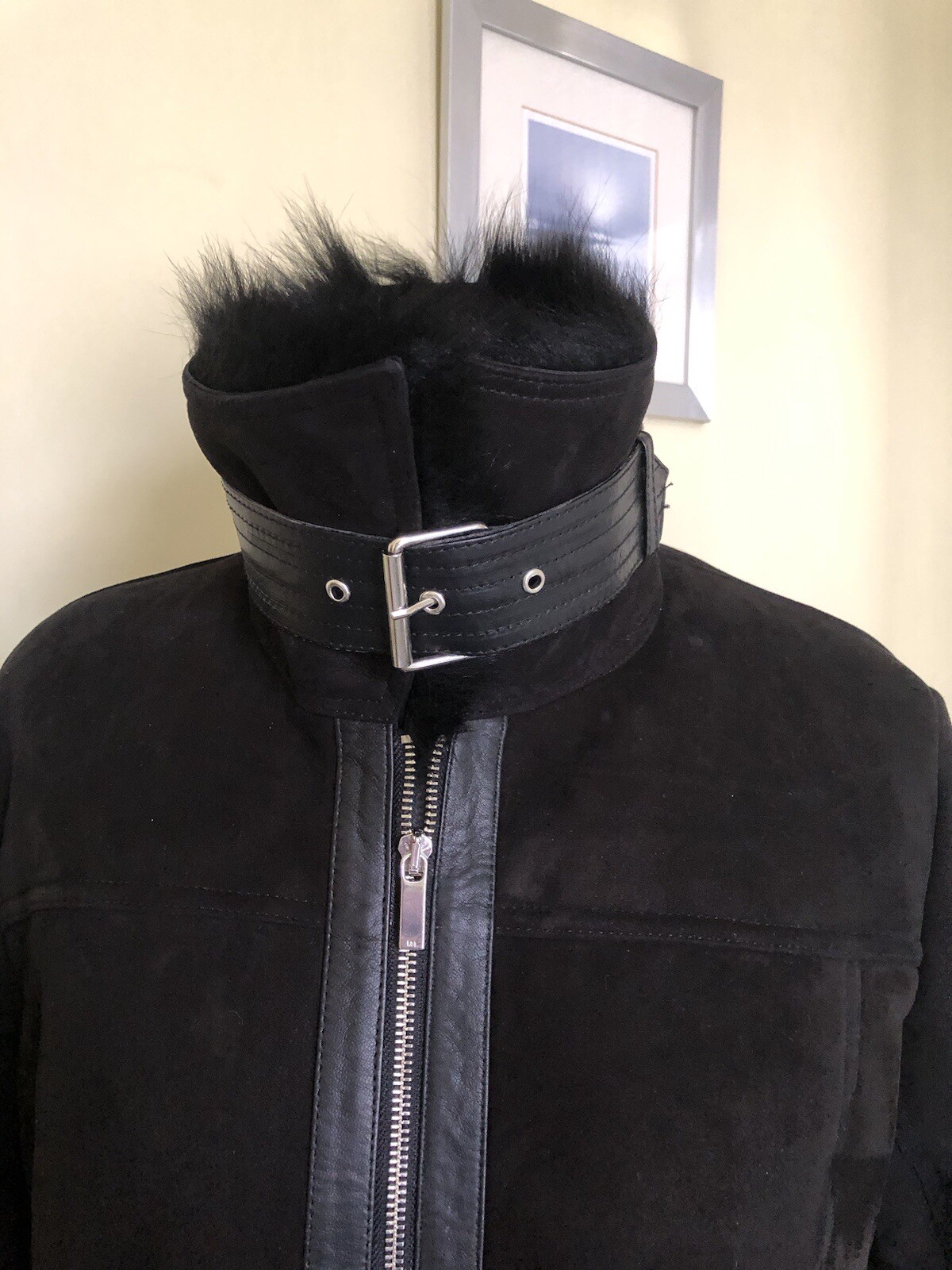 Karen Millen Shearling Longline Avaitor Coat UK10/12 *new* RRP£ 1700! image 8