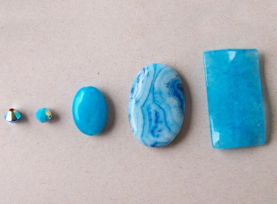 Swarovski Crystals and Stones Mix Assorted Turquoise Colors - Image 3 of 4