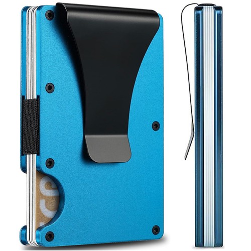 Men Metal Wallet Smart Aluminum RFID Blocking Credit Card Holder Money Clip - Picture 75 of 98