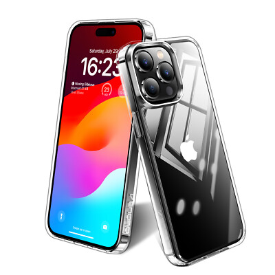 For iPhone 15 Pro Max 14 13 12 SE 3 Case Clear Slim Hard Shockproof Hybrid Cover