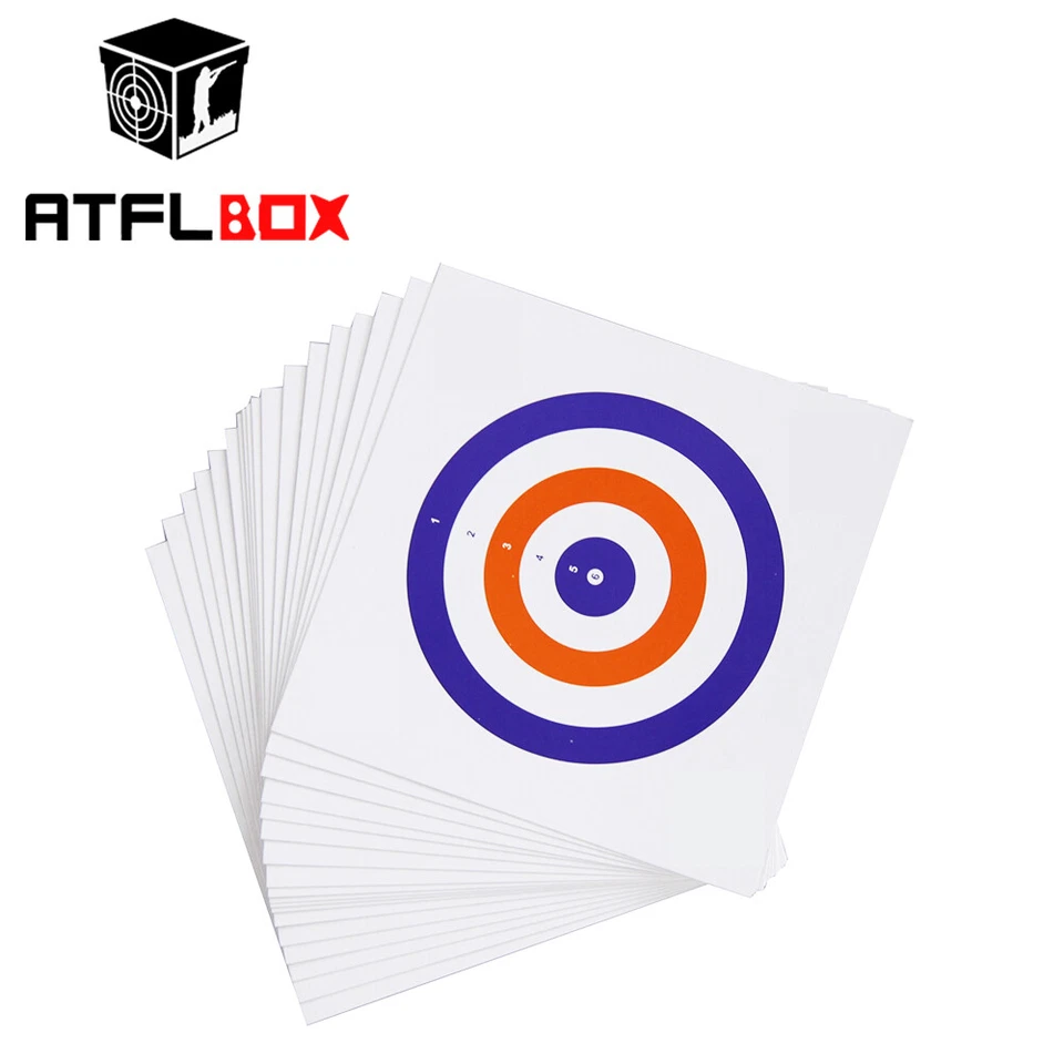 ATFLBOX 100PCS Bright Blue And Orange Paper BB gun shoot cardboard target(14x14) - Image 3 of 4