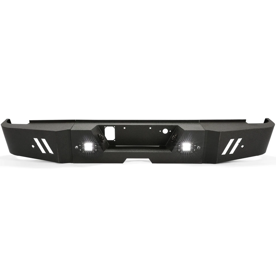 Black Steel Rear Bumper for 2015-2019 Chevy Silverado 2500/3500 with LED lights Foto 3 de 4