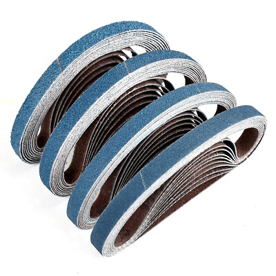 3/8 x 13 Inch Zirconia Sanding Belts 40Pcs 10 Each of 40/60/80/120 Assorted Grit