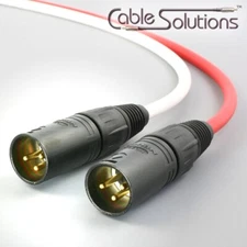 Canare Balanced XLR Audio Interconnect Cables 0.5m, White/Red Stereo Pair