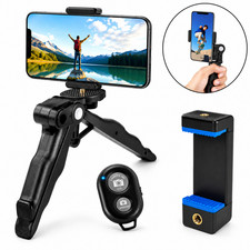 Table Mini Portable Folding Tripod Hand Grip for DSLR W Phone Mount Remote