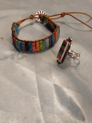  Natural 7 Chakra Healing Rainbow Bracelet Women Proud With Ring