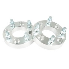 Wheel Spacers 1 inch 25mm 4x101.6mm 62mm Bore 1/2x20 Studs Silver 2 Pcs
