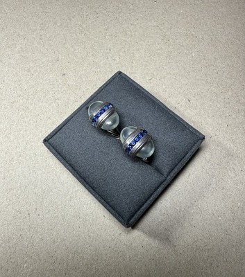 Vintage David Yurman Blue Sapphire Sterling Silver Cufflinks