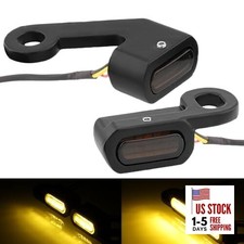 Motorcycle LED Turn Signals Front Handlebar Blinkers Mini Marker Light Only