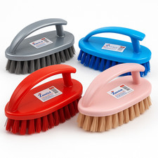 2x Heavy Duty Floor & Tile Scrub Brush Set – Stiff Nylon Bristles & Grip