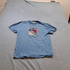 Red Jacket blue Old Time Hockey New York Rangers T-shirt Size Medium