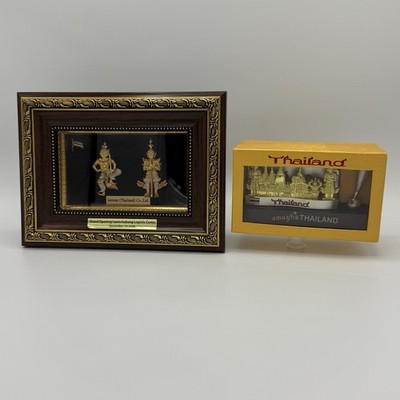 Thailand Bundle Thai Dancer Shadow Box Isewan & Card / Pen Holder 