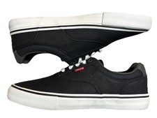 Image of Levi's Men Sneakers Size 9.5 Black/White Lace Up Low Top Casual Shoe New No Box