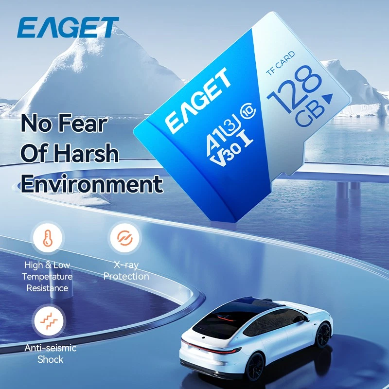 EAGET High-Speed Memroy Card 32G 64G 128G 256G 512G A1 U3 Class 10 V30 TF Card - Image 4 of 4