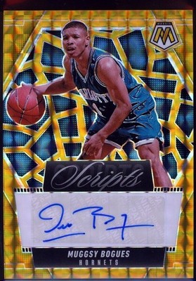 MUGGSY BOGUES - 2024 Mosaic Scripts Gold Auto - JERSEY NUMBER 01/10!