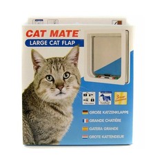 New Cat Mate Swing Flap Door WHITE 4-way Locking Large Cat Small Dog Rainproof