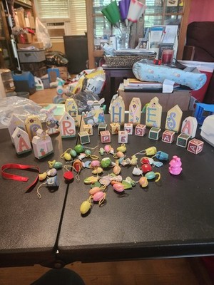 Wooden Easter Decor Set (60 Pieces)