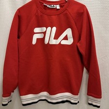 Vintage Women  s Medium Fila Logo Red Sweatshirt Shirt. Long-Sleeved