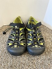 Boys Girls Kids sz 6 M Keen Newport H2 Youth Black Lime Green Sandals Closed Toe