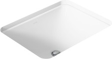 Bathroom Sink Undermount Vanity 20-1/4x15-11/16in Overflow Drain Durable White