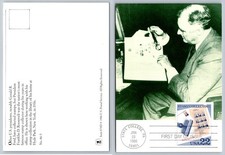 FDR Franklin D. Roosevelt Stamp Collecting First Day Issue 1986 Postcard