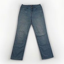 BandolinoBlu Jeans Womens Sz 8 Blue Mandie Straight Leg Faded Denim Stretch