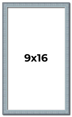 9x16 Frame Blue Scuffed Farm Board Solid Wood Picture Frame Width 0.75 Inches |