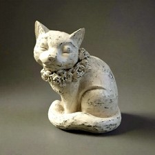 Garden Statue Cat 6  Tall Home Decor Kitty Sitting Porch Sun Room