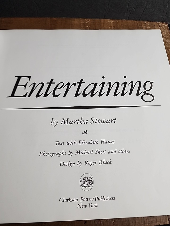 Entertaining by Martha Stewart 1998 Stewart HARDCOVER Cookbook | eBay