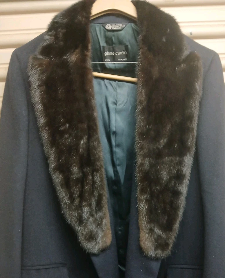 NUEVO Abrigo Chaqueta Reiss Para Hombre Lloyd Negro Lana Cachemira Imitación Piel Cuello L Foto 4 de 4