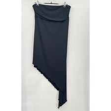 Urban Outfitters Tube Dress Womens Black Asymmetrical Lettuce Hem XL