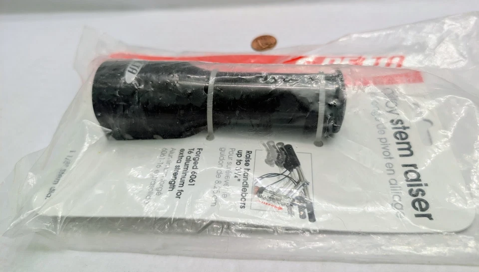 Delta.ALLOY.Bicycle Bike.STEM RAISER.RISER.BLACK.1 1/8 inch.raise handlebar - Image 4 of 4