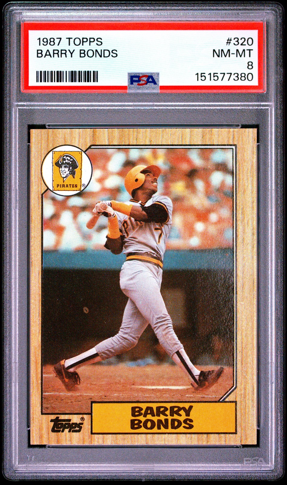 1987 TOPPS #320 BARRY BONDS ROOKIE RC PSA 8