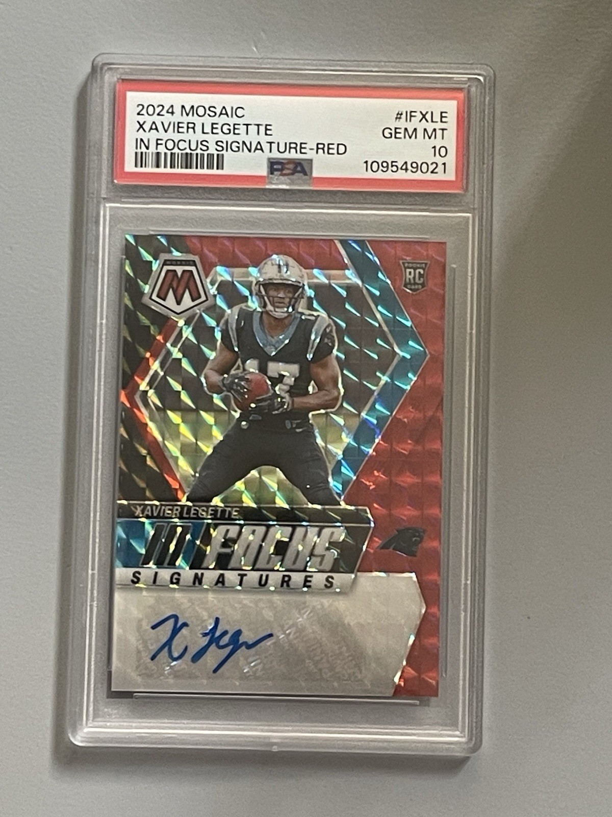 Xavier Legette Panini Mosaic in Focus Signatures #IFXLE Red