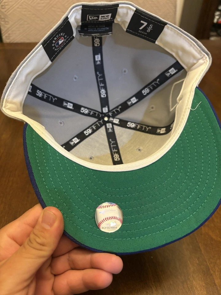 New Era 59Fifty Los Angeles Dodgers Fitted Cap Grey/blue 50th Anniversary Patch - Image 4 of 4