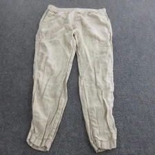 Todd Snyder Pants Mens Large Beige Linen Jogger Elastic Waist Cuffed Drawstring