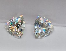 Lab-Grown Loose CVD Diamond Certified Trillion Pair 4 mm D Color IF Clarity