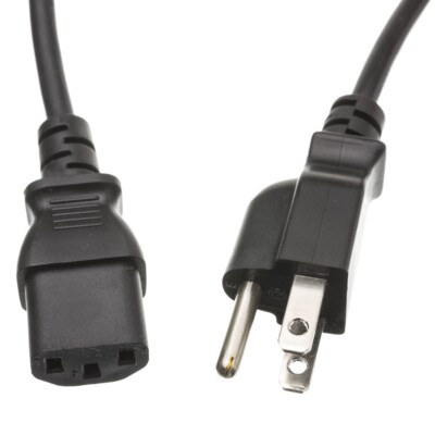 WholesaleCables 6ft Computer/Monitor Power Cord NEMA 5-15P to C13 10W1-01206-16