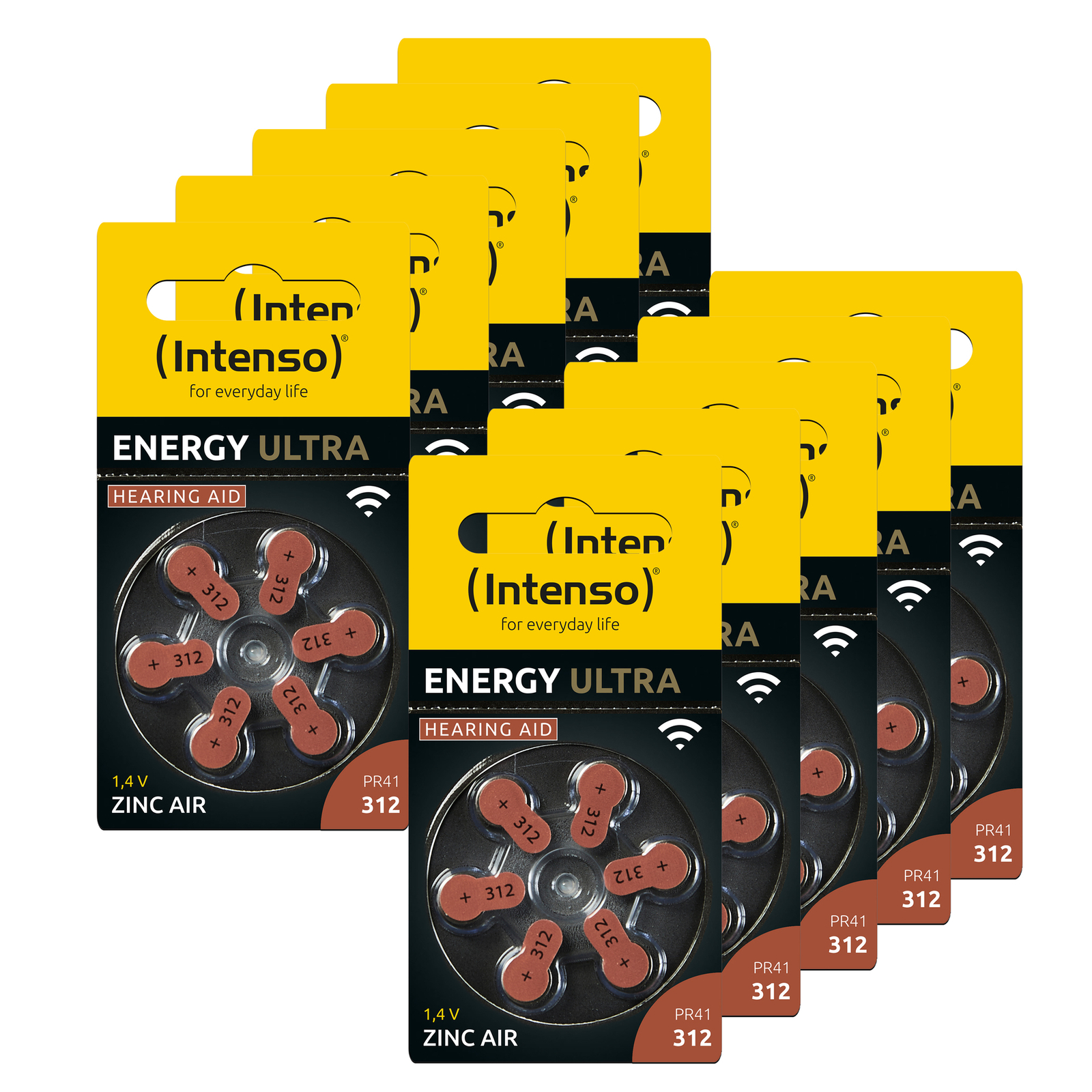 Thumbnail - Intenso Hörgeräte Batterien Zink-luft A312 60er Pack Silber Ersatz